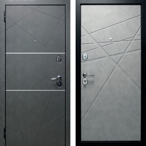 Входная дверь Абстракция 2 Серый бетон